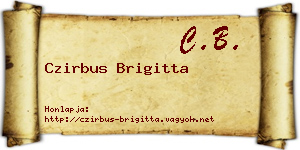 Czirbus Brigitta névjegykártya